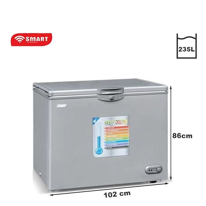 SMART TECHNOLOGY Congélateur Horizontal STCC-275 - 235 L - Gris - 12 Mois De Gar