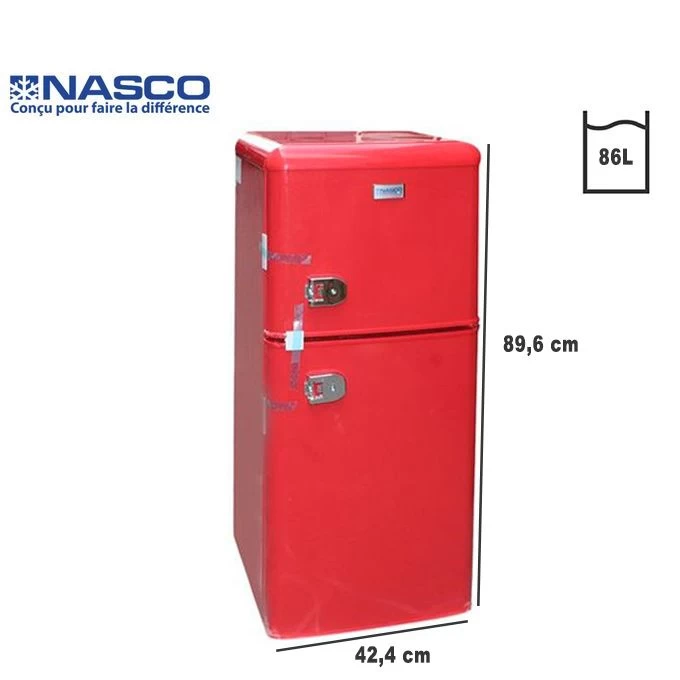 Nasco Petit Réfrigérateur-NASF2-110RT - 86 Litres Net / R600A / Orange Retro