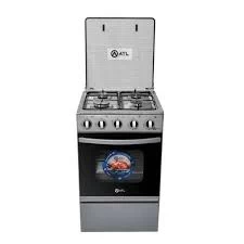 ATL Gazinière – 4 Feux – 50X50 – Couverture Vitrée – ATLGAZ-XDE50S- Silver